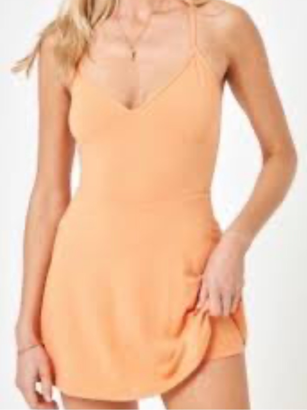 L*Space Rally Active Dress Orange Built-In Shorts Pockets Size S/P